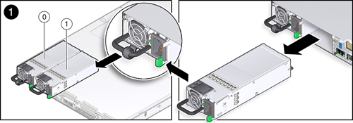 画像: 電源装置の取外しを示す図。