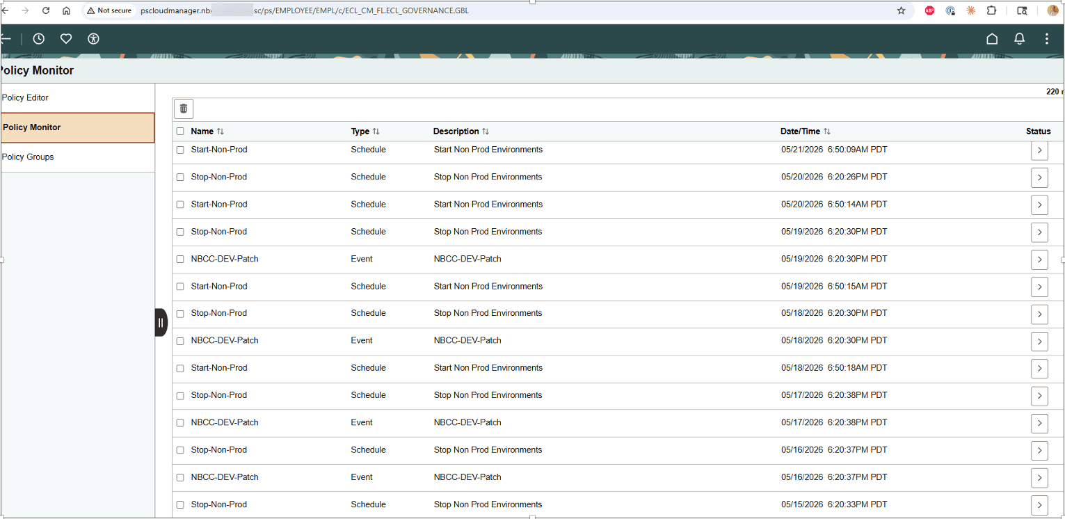 NBCC Policy Manager monitor