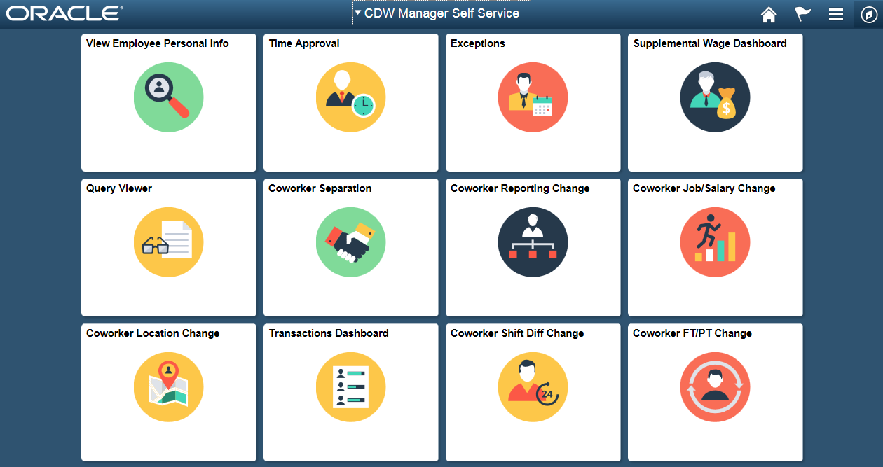 CDW Manager Self Service homepage