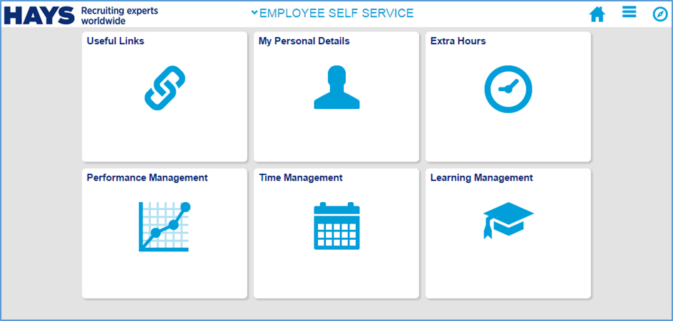 Employee Self Service homepage