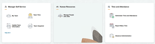 Manager Self Service Page