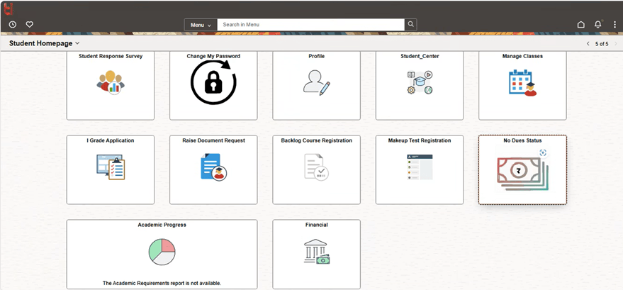 Student homepage