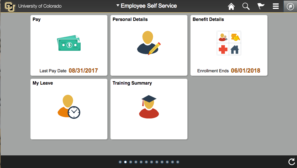 Employee Self Service homepage