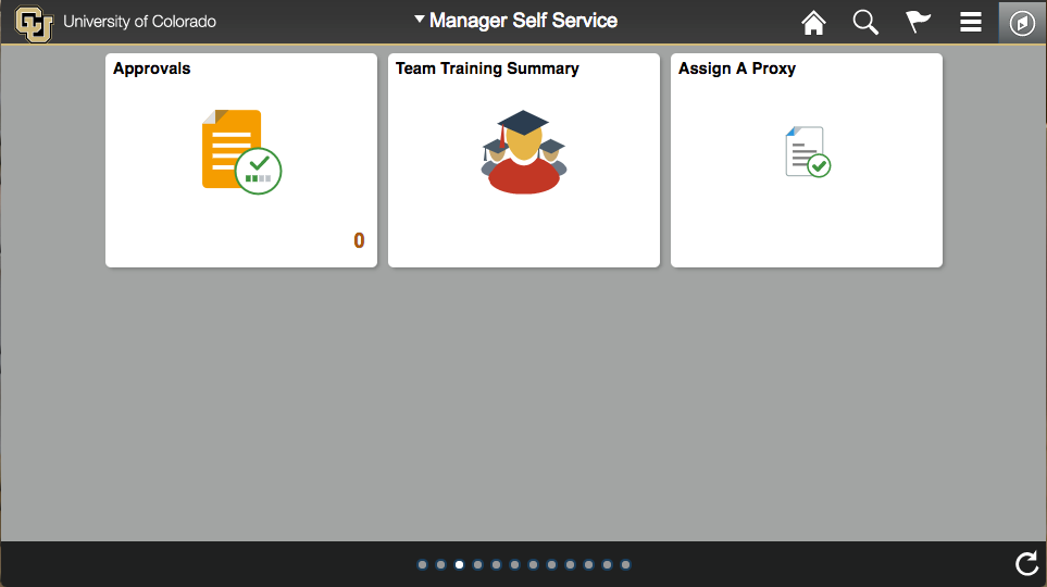 Manager Self Service homepage