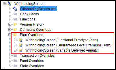 Withholding Screen Overrides