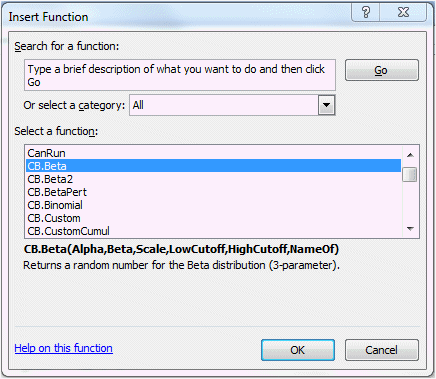 In dieser Abbildung werden Crystal Ball-Funktionen in Microsoft Excel dargestellt.