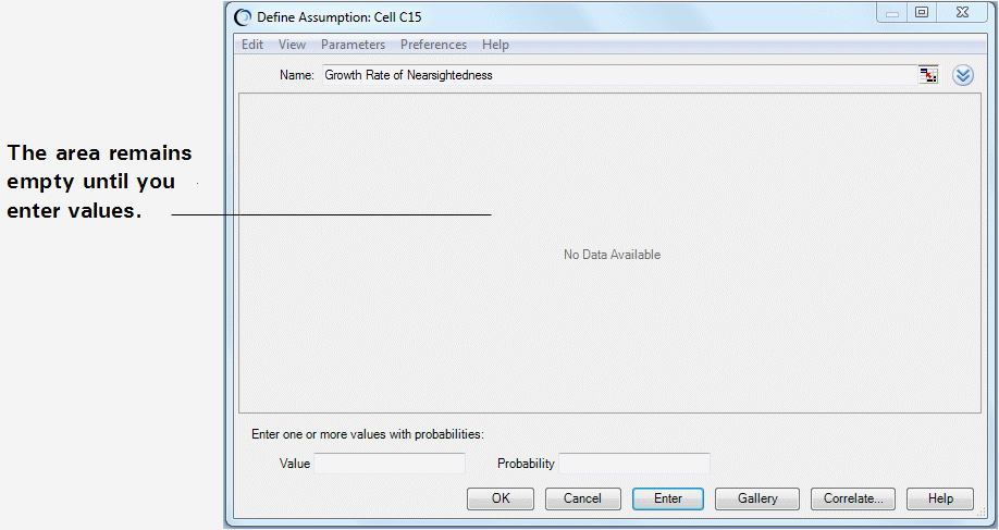 The Custom Distribution Dialog remains empty until you enter values.