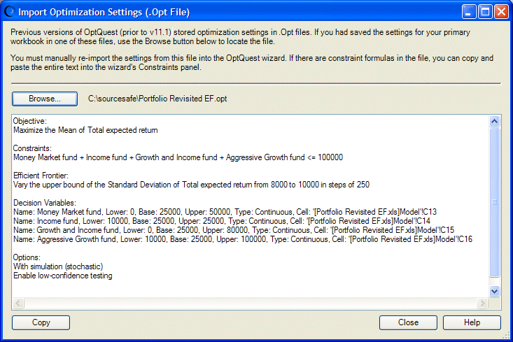 Archivo Imported settings for the Portfolio Revisited EF.xlsx.