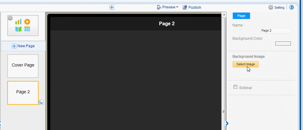 Page Layout toolbar