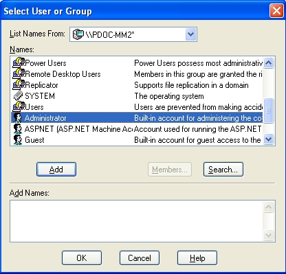 Active Directory users and groups