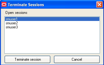 Terminate Sessions dialog