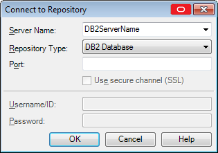 Connect to Repository dialog