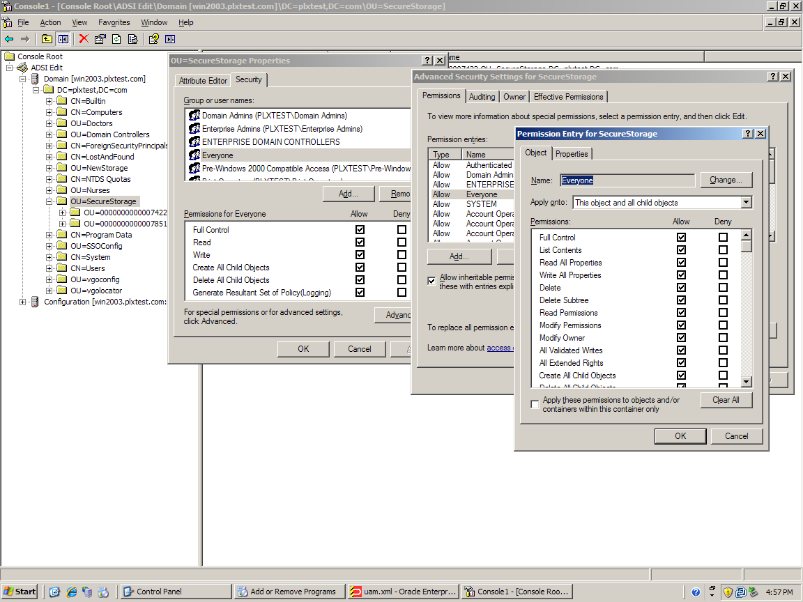 Secure Data Storage FULL CONTROL in Active Directory