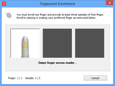 Fingerprint enrollment step 1