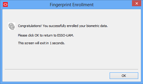 Fingerprint enrollment complete