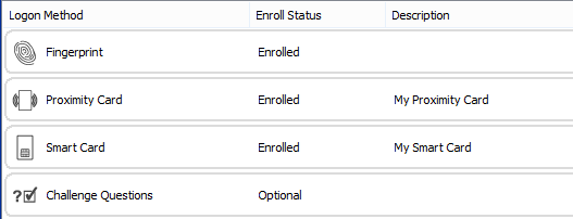 Proximity card enrolled status