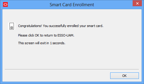 Smart card enrollment completed