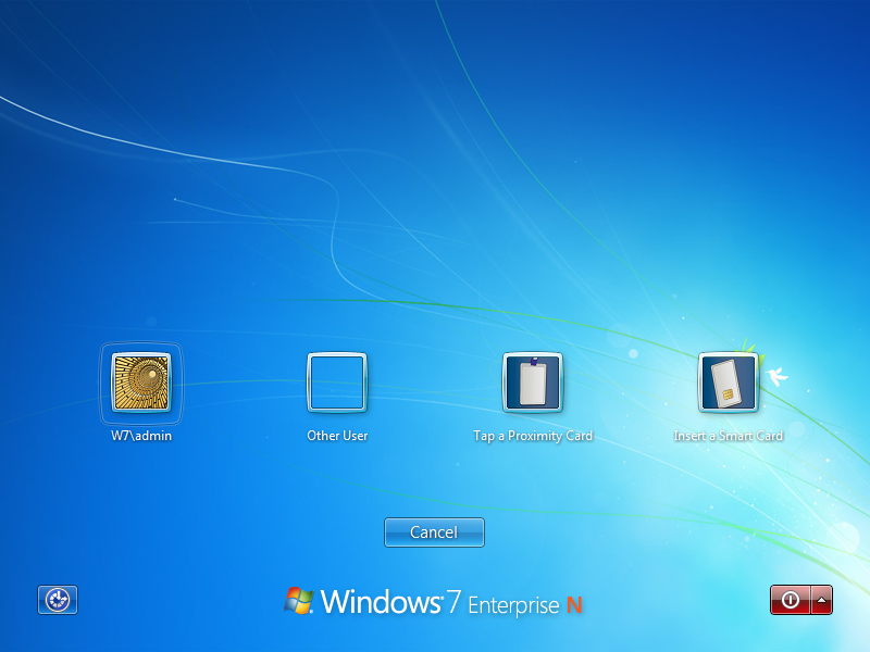Windows 7 logon screen