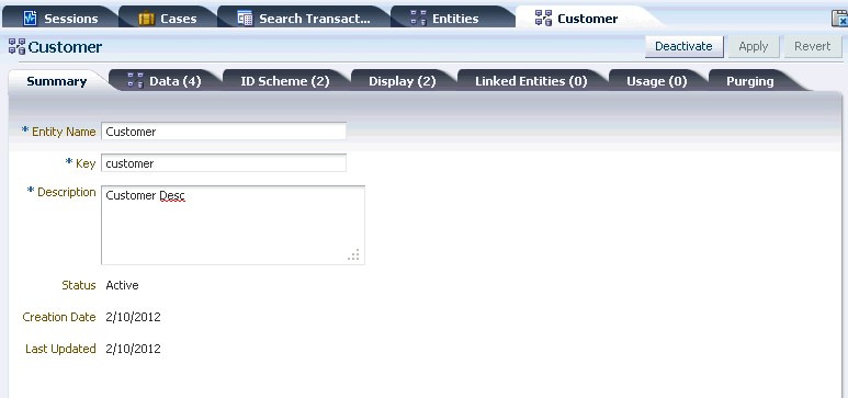 The Entity Summary tab is shown.
