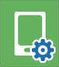 Device icon with a gear