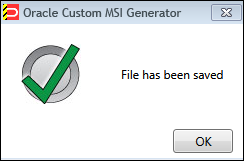 MSIジェネレータによるMSIへの保存確認