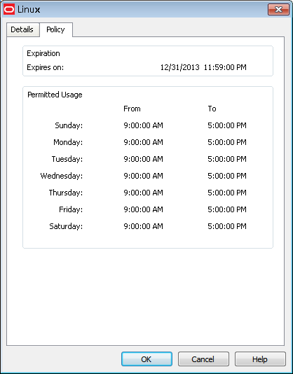 「Privileged Account」の「Policy Properties」タブ