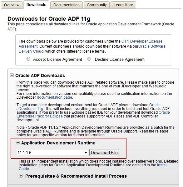 Oracle Adf Runtimeのダウンロードとインストール