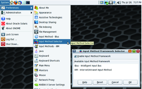 image:Image shows Input Method Framework Selector