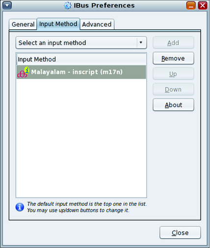 image:Image shows the IBus Input Method