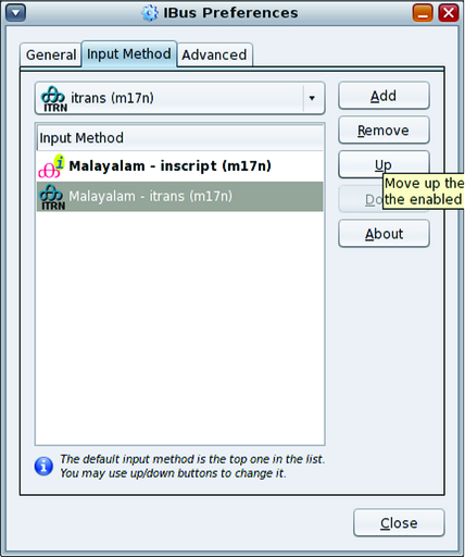 image:Image shows IBus Add Input Method