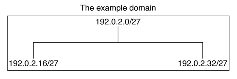 image:This figure shows 192.0.2.0/27 organized in a flat NIS namespace.