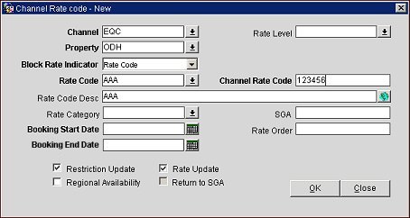 Rate Code New Screen EQC