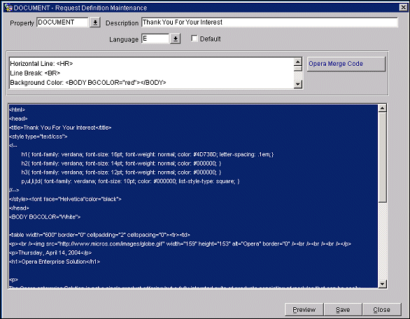 Request Definitions