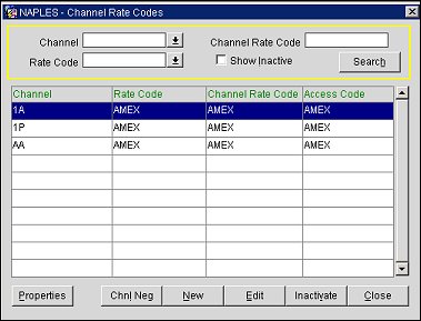 Channel Rates Code Tab