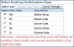 orms config booking class change