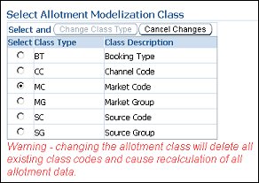 orms configuration tab groups class types allotment modelization class