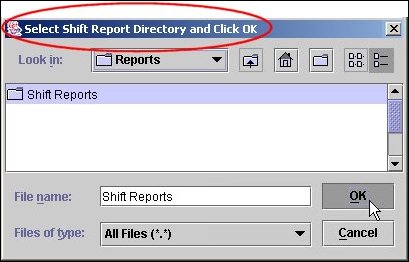 Shift Report - Select Directory
