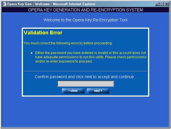 Validation Error Screen