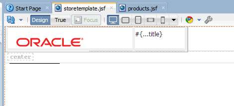 viewing the simple page in jdeveloper