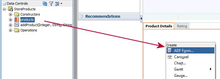 adding an adf form to the product details tab