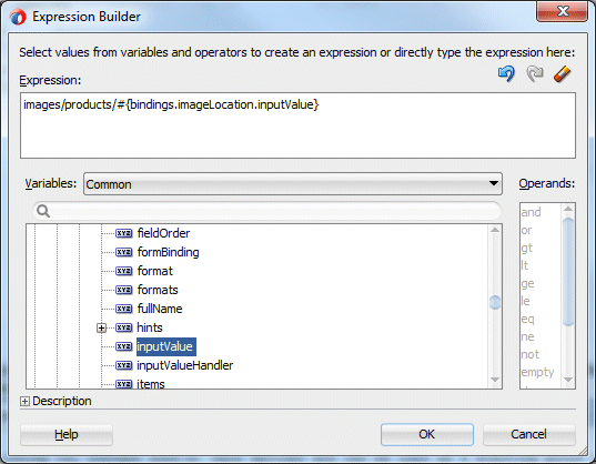#{bindings.imageLocation.inputValue} selected in expression builder