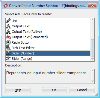 slider selected in convert input text dialog