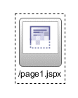 Page icon on the diagram with the name selected