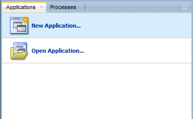 The Applications window with New Application selected by default