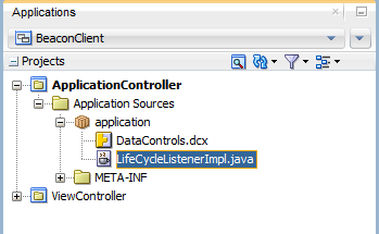 adfmf-feature,xml selected in the applications navigator