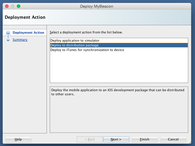 deploy - new deployment profile menu option