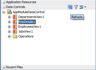 Data Controls accordion with EmpDetails1 selected.