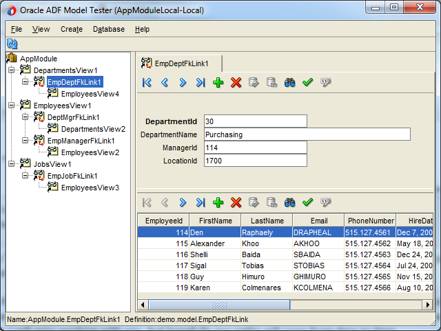 This screenshot shows the master-detail synched records based on the specified criteria.