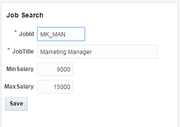 This screenshot shows the Job Search edit page for the record that was selected in the previous step.