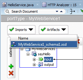 drop down showing schema selection
